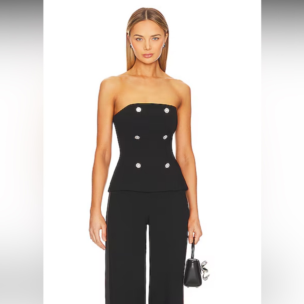 L’Agence Fay Strapless Bustier in Black, Size 4